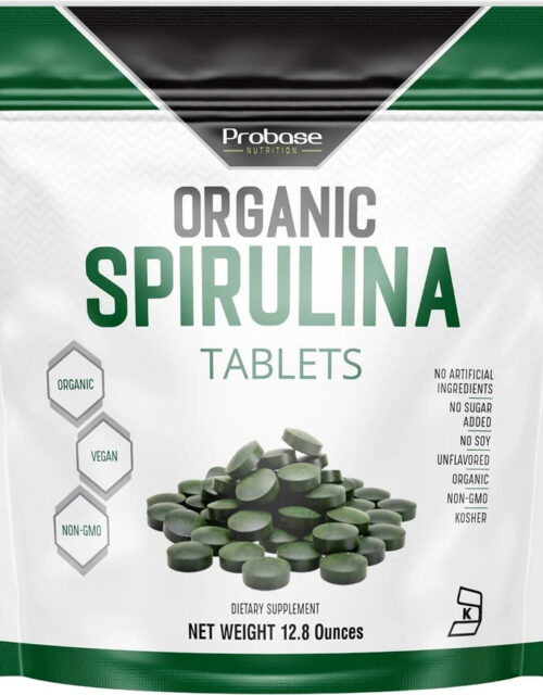 Organic Spirulina Supplement, 3000MG Per Serving, Approx. 720 Tablets (4 Month Supply), Rich in Prebiotics & Proteins, Vegan, Superfood